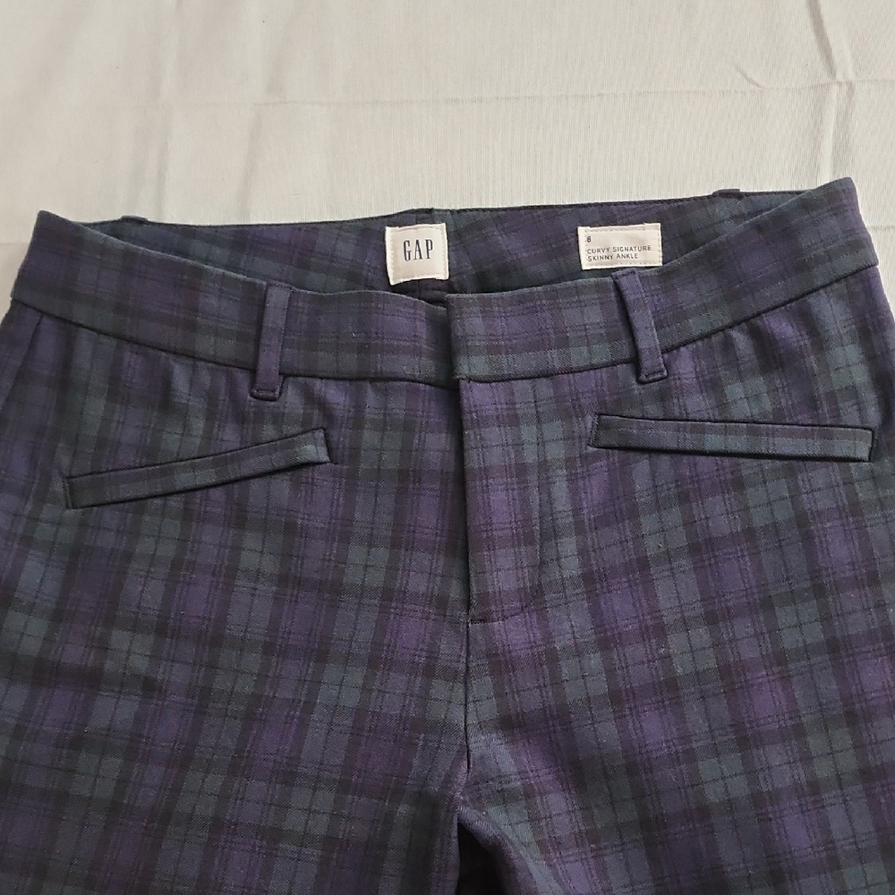 GAP Plaid Pants in Purple and Green
